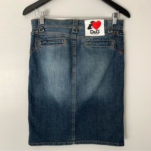 Dolce & Gabbana I ❤️ D&G Vintage Denim Knee Length Pencil Skirt Size Small